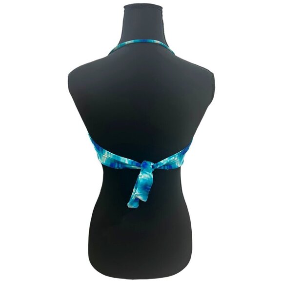 La Blanca Stripe Halter Bikini Top – Blue/White – Size Small – EUC - Picture 6 of 12